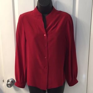 100% Red Silk blouse